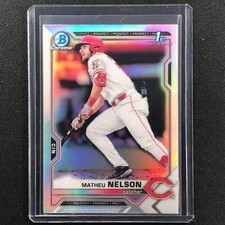 2021 Bowman Draft MATHEU NELSON Chrome Prospect 1st Bowman Refractor #103