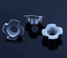 10-100PCS Four 4 Prong T Nut Zinc Plated Tee Nuts 1/4-20 Pitch M3-4-5-6-8-10