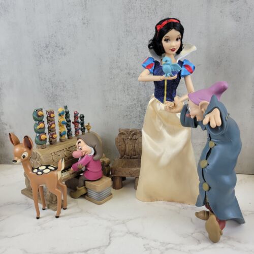Disney Store Schneewittchen klassische Puppe Tanz Party Spielset Dopey Grumpy komplett