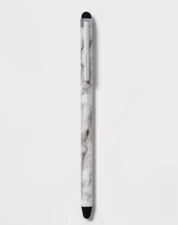 Heyday Pen-Shaped Double Tip Stylus on touchscreen devices - Gray / White Marble