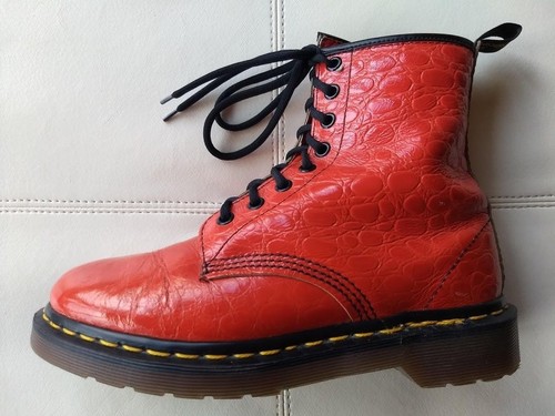 RED CROC CROCODILE BOOTS VINTAGE 