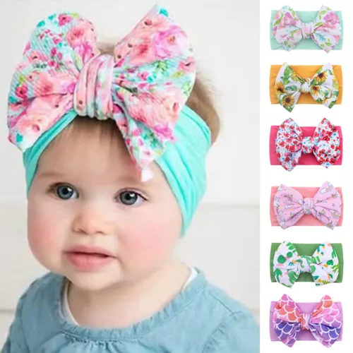 Baby Toddler Girl Kids Rabbit Bow Knot Turban Headband Hair Band Headwrap Turban - Picture 4 of 17