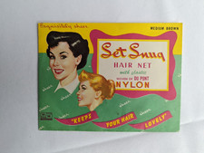 Vintage Hair Net in Envelope,  Unused, Set Snug, Medium Brown - 1951