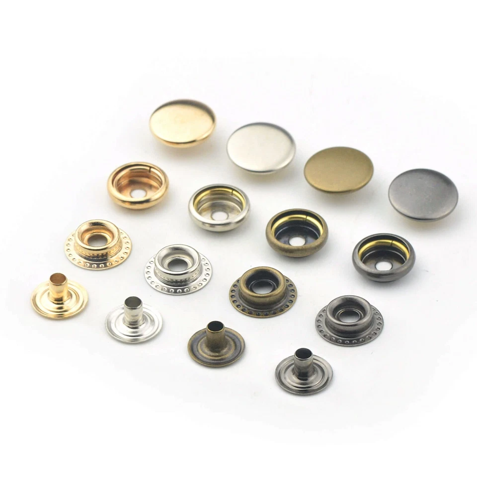 30sets Solid Brass Snap Fastener Press Studs Snaps Button Popper #201 #203 - Image 3 of 4