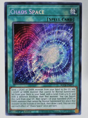 Chaos Space Secret Rare Chaos Space - 1st Edition Secret Rare Yugioh Card ( BLCR-EN073) - Near Mint/Mint Condition Yu-Gi-Oh Chaos Space Card
