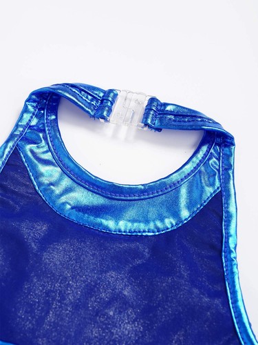 Kids Girls Halter Neck Shiny Sequins Tiered Dress Modern Jazz Latin Dancewear - 第 64/95 張圖片