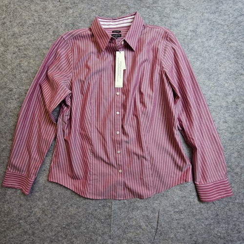 Talbot’s Womens Sz 12 Oxford Long Sleeve Dress Shirt Striped Shirt