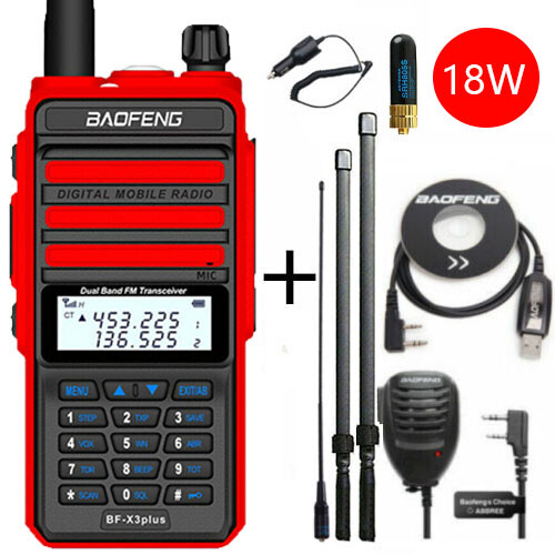 BAOFENG X3 PLUS 18W 9500MAH WALKIE TALKIE TRI-BAND RADIO UHF/VHF RADIOS 128CH US - Zdjęcie 22 z 48