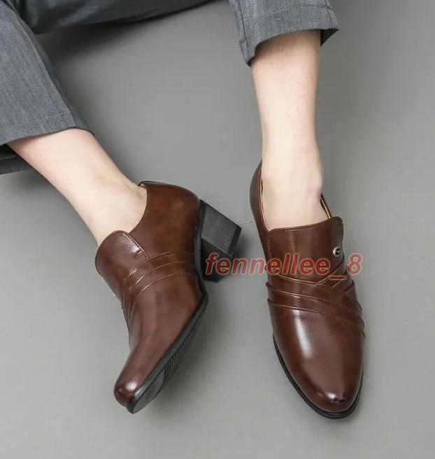 SAOLA Scarpe uomo business eleganti tacco alto matrimonio festa formali cubane a punta scarpe