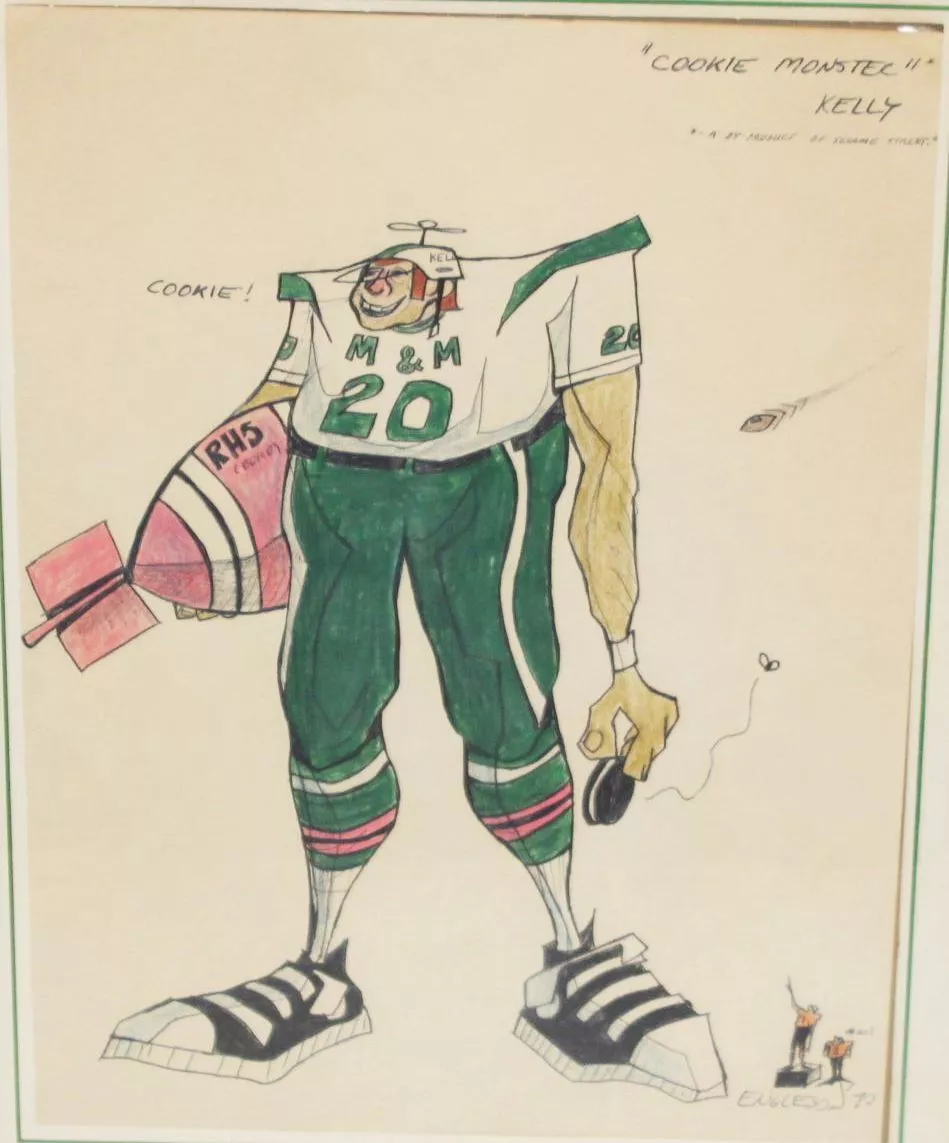Cartoon football player deals
