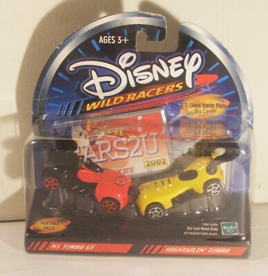 Disney Wild Racers Mickey Mouse & Pluto w Vanity Plates 1/64 Die Cast NEW Sealed