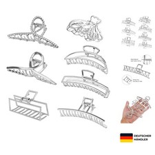 7x Große Haarklammern Metall, Rutschfeste Clips für Langes Haar, Stilvoll & S...