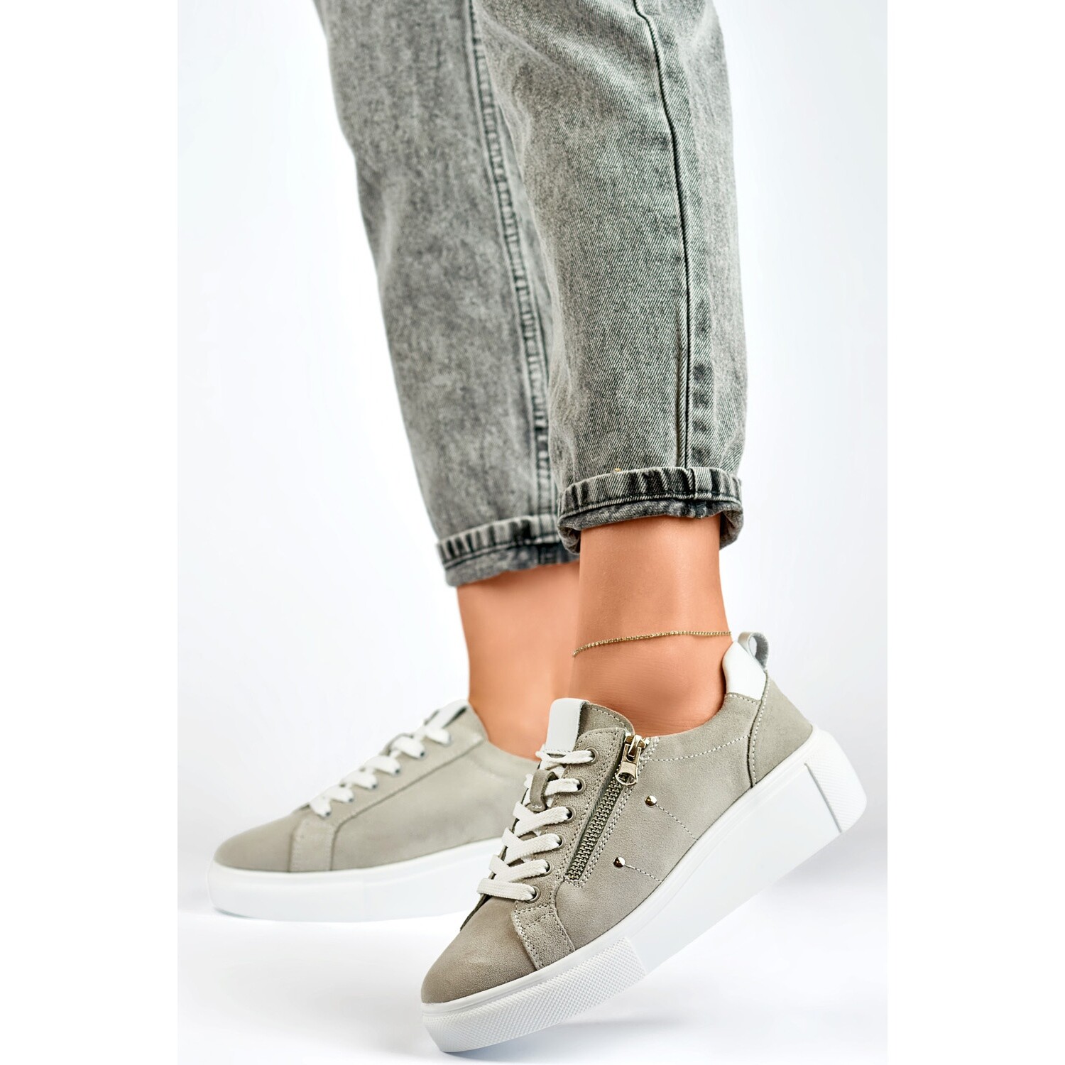 Gray leather women's sports shoes grey eBay