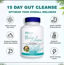 Himiyer 15 Day Gut & Colon Detox Cleanse  Senna, Psyllium, Non-GMO 