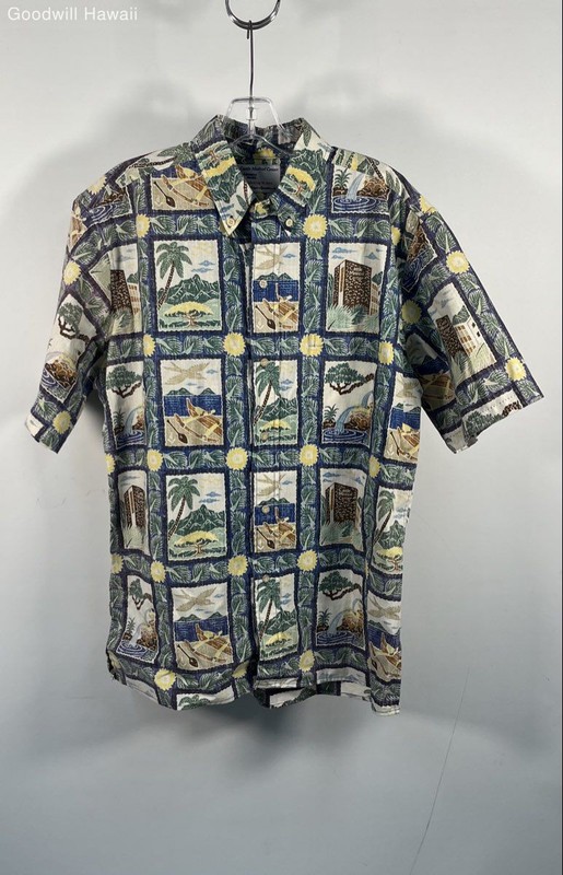 Reyn Spooner Men's Blue Castle Medical Center 50th Anniversary Aloha Shirt Sz M