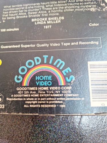 Psychomania VHS 1986 Alice Sweet Alice Double Feature Cult Horror Movie - Picture 4 of 6
