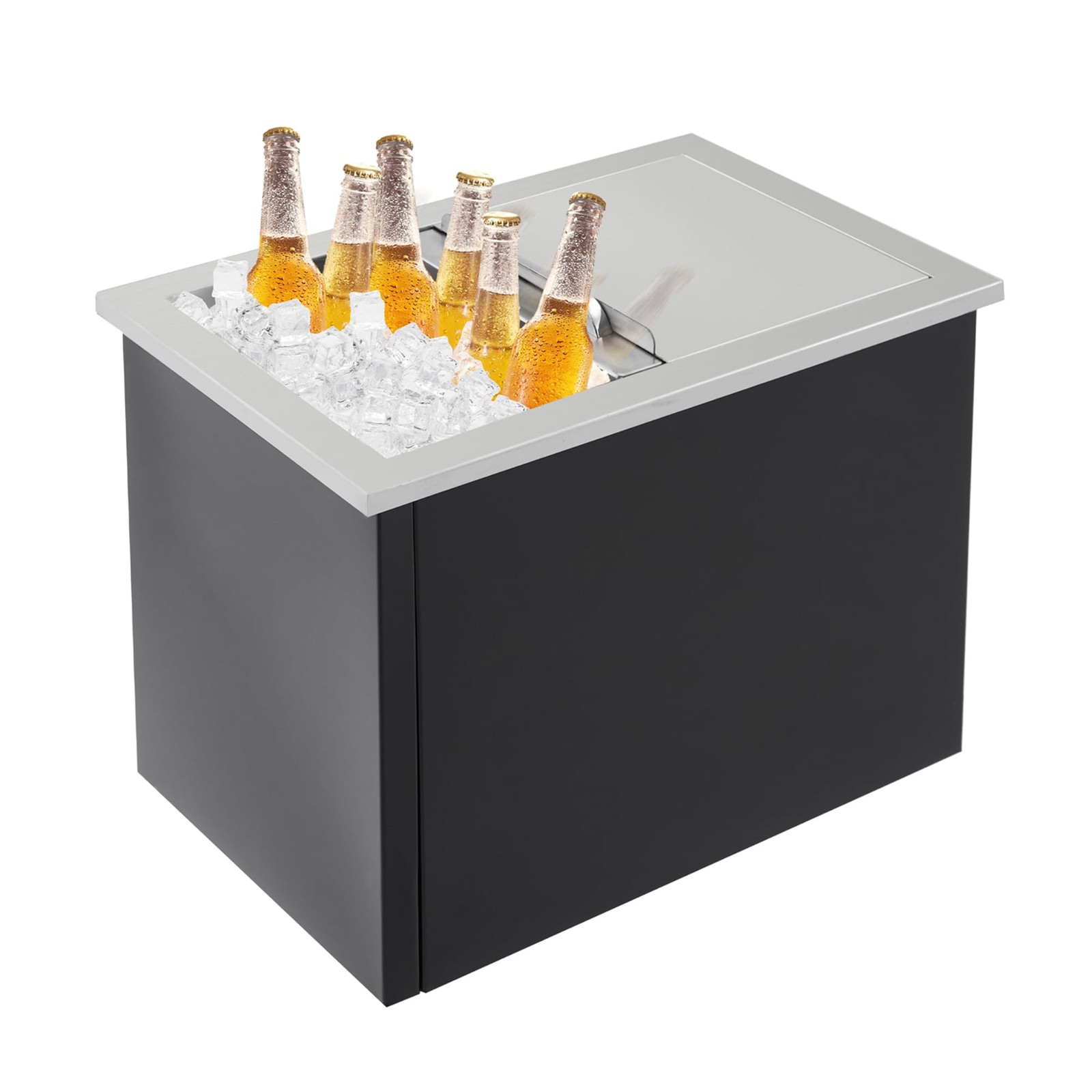 Bac à glace encastrable 45cm en inox à couvercle coulissant isotherme