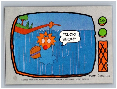 #ad #ad 1990 Topps The Simpsons #16 Suck Suck ... Base Set Maggie Simpson Trading Card $1.99