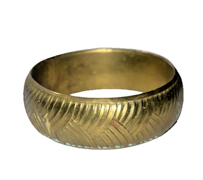 Vintage Gold Brass Textured Bangle Bracelet