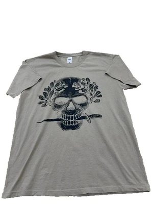 Fruit of the Loom Unisex Grau Totenkopf Grafik T-Shirt Gr. L Baumwolle Rundhals - Bild 1 von 4