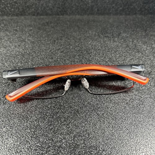 New Nike Eyeglasses 8167 075 Matte Gun Metal Grey Flake / Orange 54-17 140 - Picture 19 of 24
