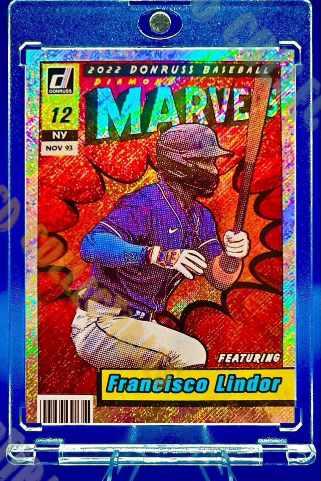 Francisco Lindor SPARKLE MARVEL REFRACTOR DONRUSS NEW YORK METS COMO NUEVO Foto 2 de 4