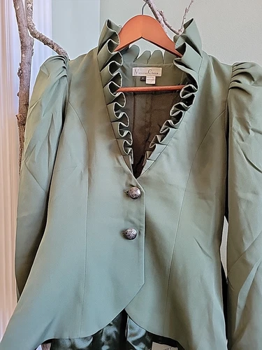 Womens Victorian Fully Lined Green Jacket Size Medium