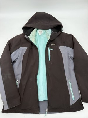 Everlast Black L Softshell Hooded Full Zip Jacket With Removable Liner Read!