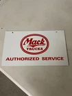 Vintage Mack Truck Authorized Service Double Sided Metal Sign