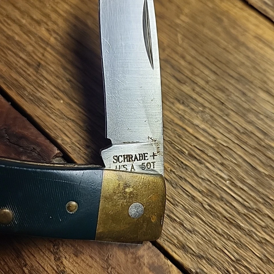 Cuchillo Schrade + EE. UU. 50T Old Timer hoja única bloqueo Foto 3 de 4