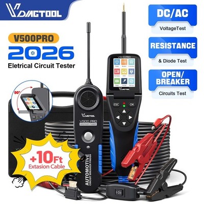 VDIAGTOOL Electrical Multimeter Voltage Circuit Tester V500Pro+3m Extasion Cable