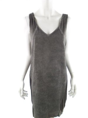 DRANELLA Damen Kleid Gr. 40 Grau Ärmellos Knielang V-Ausschnitt