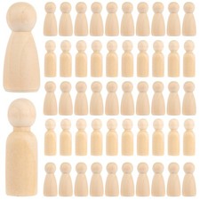 ABuff 100 Pack Unfinished Wooden Peg Dolls People Doll Bodies 3/4 x wood
