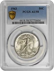 1943 50C Silver Walking Liberty Half Dollar PCGS Graded AU 58