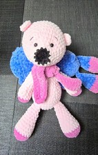 Rosa Teddybär ca. 30 cm Amigurumi handgemacht Kuscheltier Unikat