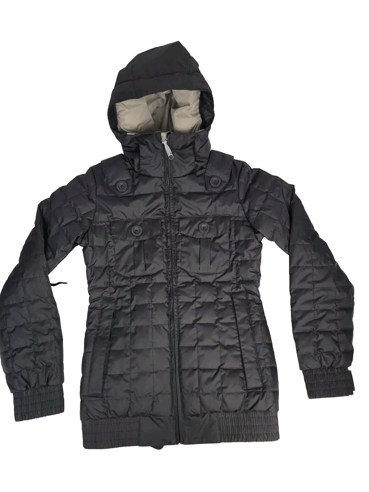 RARE Burton BLISS Jacket XS Down/Feather Quilted Puffer Dryride Hooded Ski Snow