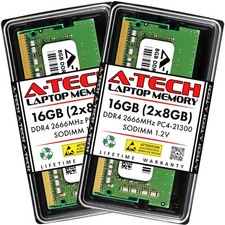 16GB 2x8GB 2666MHz PC4-21300 PC4-2666V CL19 SODIMM 1.2V 260-Pin Non-ECC SO-DI...