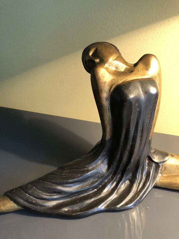 Figurine/Skulptur, Jugendstil Optik Metall goldfarben/schwarz! - Bild 3 von 4