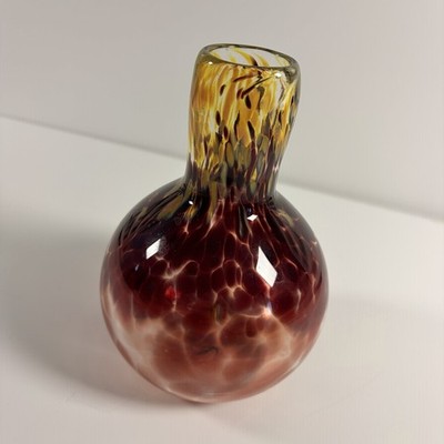 Jeremie Draper Signed 2005 Hand Blown Art Glass Tortoiseshell Vase