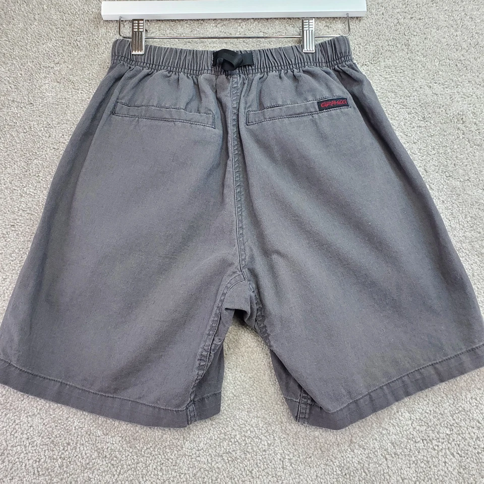 Pantalones Cortos Gramicci Pigment Dye Para Hombres XS Gris Lino Calce Relajado tiro medio Cinturón Foto 3 de 4