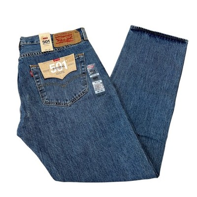 Levis 501 Original Fit Jeans Straight Leg Button Fly 100% Cotton Blue Black