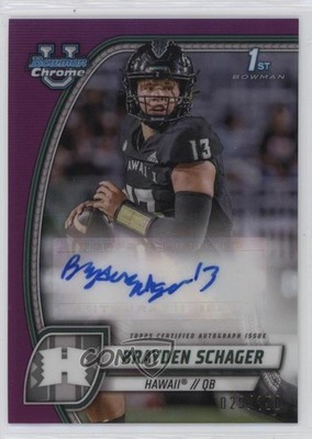 2024 Bowman U Chrome Prospect Fuchsia Refractor 29/150 Brayden Schager Auto 1in5