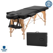 Portable 2-Fold Massage  Lash Bed with Adjustable Height  Carry Case