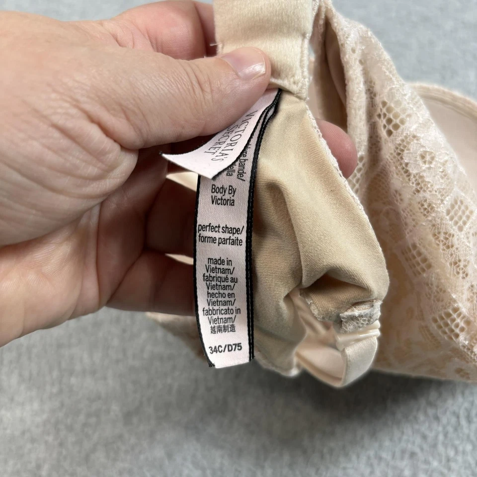 Victoria's Secret Sujetadores Mujer 34C Beige Azul Encaje Push Up Muy Sexy Lote de 2 Foto 4 de 4