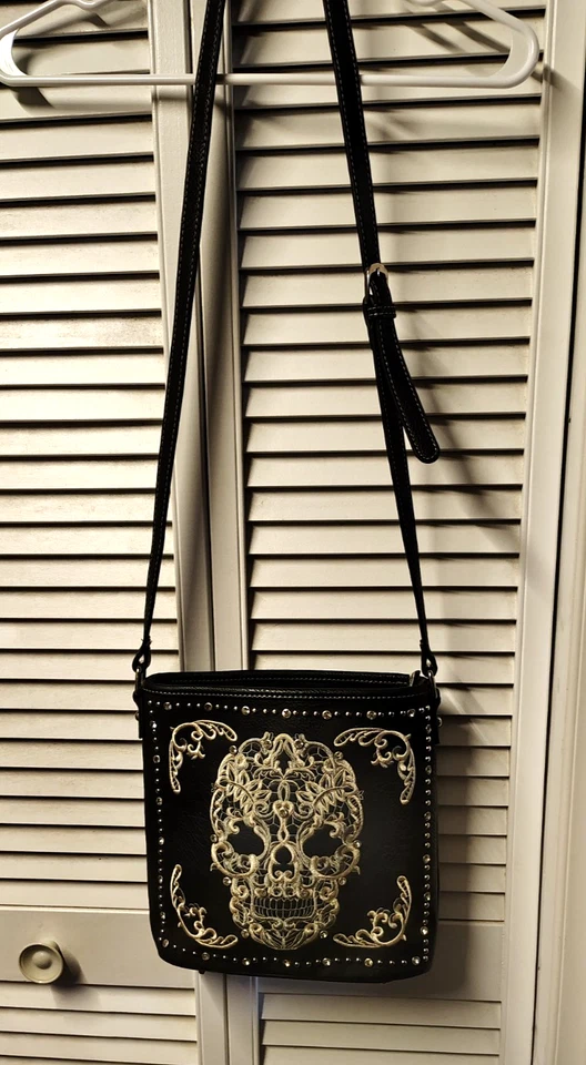Bolso Bandolera Montana West Calavera y Estrás Cartera a Juego NUEVO Foto 2 de 4