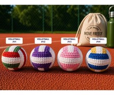 Sports Theme Crochet Footbag, Knit Kick Ball Toy, Guatemalan Hacky Sack