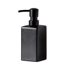 Matte Black Ceramic Square Hand Soap Lotion Dispenser for Bathroom, Dish Soap