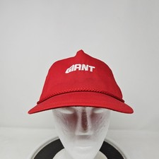 Vintage Unique Headwear Hat Cap Baseball Strap Back One Size Red Mens Giant