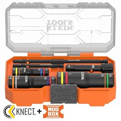 Klein Tools 653QS KNECT Quad-12 Deep-Well Impact Flip Socket Set SAE 6pc