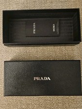 PRADA- SAFFIANO SUNGLASS BOX WITH BOOKLET, BLACK, EMPTY
